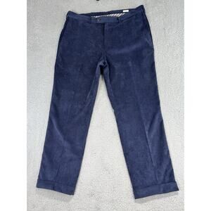Peter Millar Nanoluxe Men's Navy Corduroy Straight Casual Pants Size 38x30